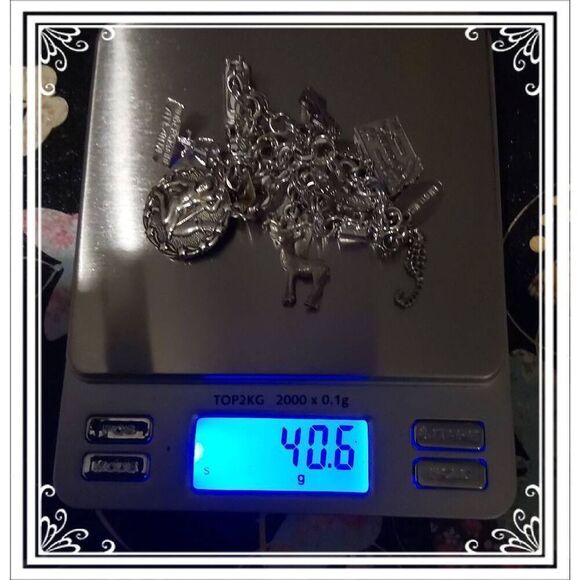 LOADED Vintage 925SS Double Curb Link Charm Bracelet & Charms~40+ grams - Picture 4 of 4